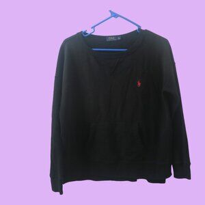 POLO Ralph Lauren long sleeve sweatshirt with kangaroo pockets in black size s